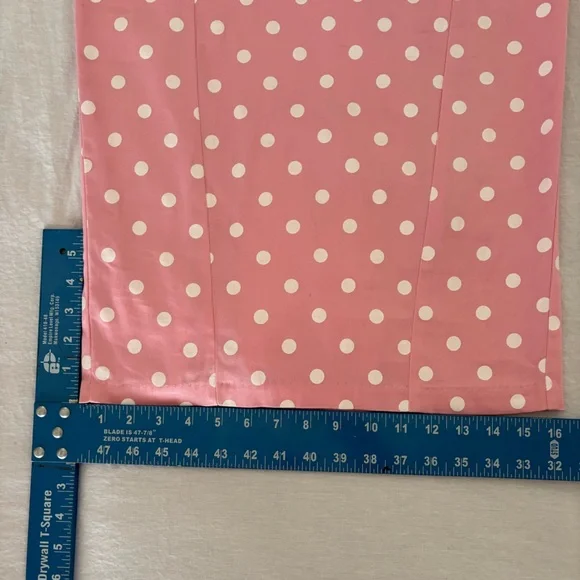 Pinup Girl Deadly Dames Wiggle Dress Pink White Polka Dot Retro Rockabilly Belt - Picture 8 of 16